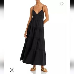 WAYF Alexa Tiered black strappy maxi dress women's size medium new